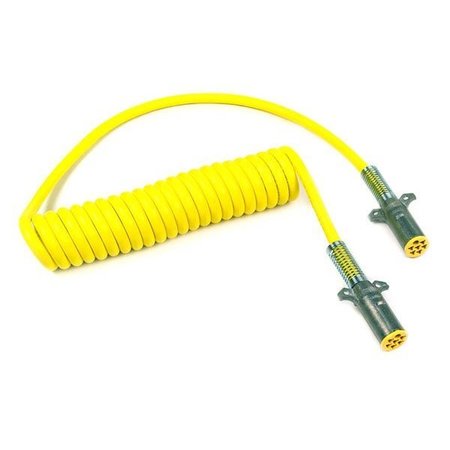 GROTE ISO Coiled Cord 15 ft., W 40" Lead, Yellow 81-2015-40