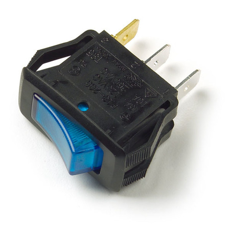 GROTE Rocker Switch, On/Off, Blue, 20A 82-1904