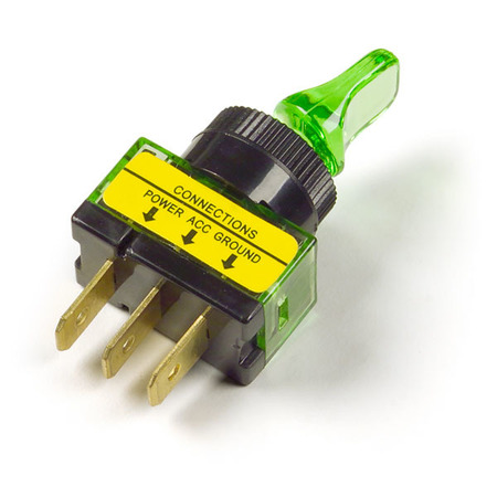 GROTE Toggle Switch, On/Off, D/Bill, Green, 20A 82-1911