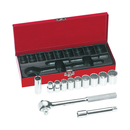 KLEIN TOOLS 1/2-Inch Drive Socket Wrench Set, 12-Piece 65510