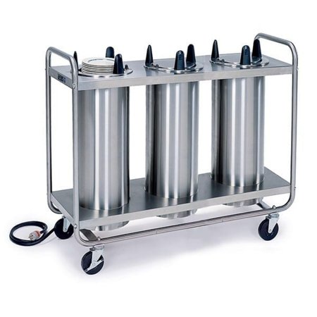LAKESIDE Regular Heated Tubular 3 Stack Plate Dispenser; 8-1/4" to 9-1/8" 8309