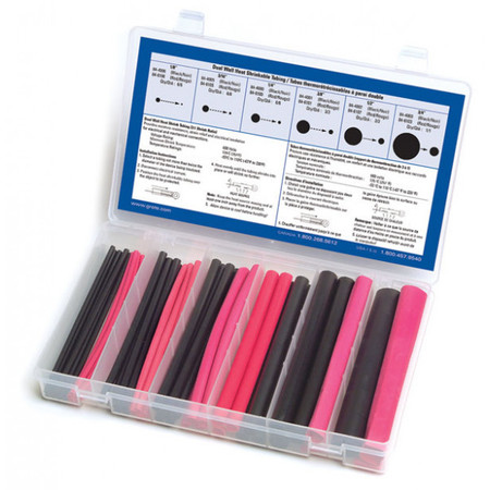 Grote Shrink Tubing Kit, Dual Wall, Blk/Red, PK50 83-6505