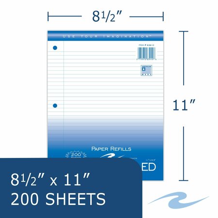 Roaring Spring Pallet of Looseleaf Filler Paper, 8.5"x11", 200 Sheets of White Paper, College Ruled, 3-Hole Punched 83910PL