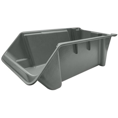 MFG TRAY Hang & Stack Storage Bin, Fiberglass reinforced thermoset composite, 11.39 in W, Gray, 24 in L 842208 GY