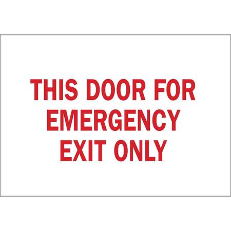 BRADY Emergency Exit Sign, 10X14", R/WHT, ENG 84690