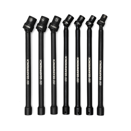GEARWRENCH 7 Piece 3/8" Drive 6 Point X-Core™ Pinless Universal Impact Metric Extension Socket Set 84980