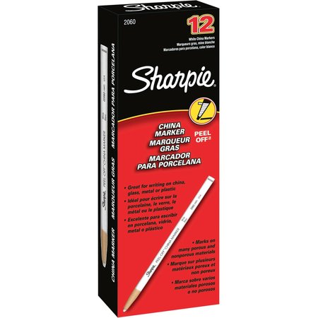 Sharpie China Marker, Medium Tip, White Color Family, 12 PK 2060