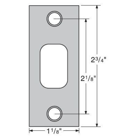 KWIKSET Square Corner Deadbolt Strike 1-1/8" x 2 85278-012