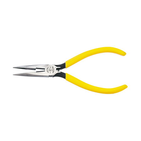 Klein Tools 6 5/8 in D203 Needle Nose Plier, Side Cutter Plastic Dipped Handle D203-6C