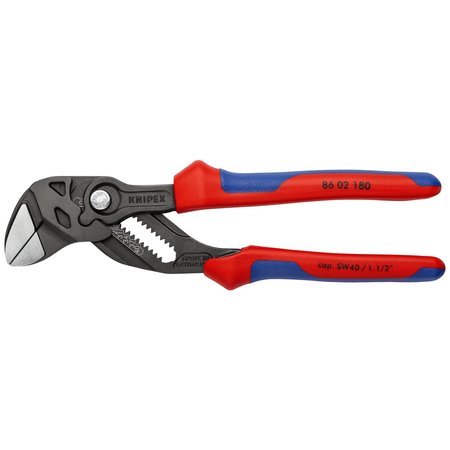 Knipex Pliers Wrenches, Tongue/Groove, 180 mm L 86 02 180