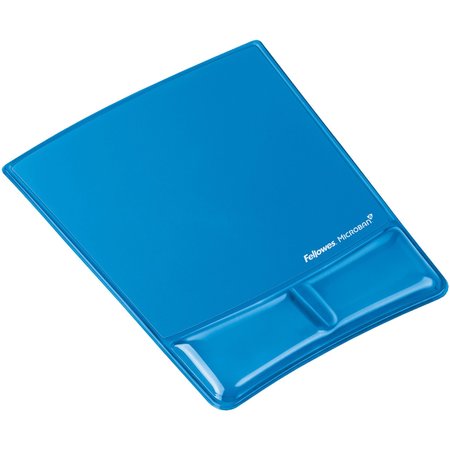 Fellowes Mouse Pad w/Wrist Support, Blue, Standard 9182201