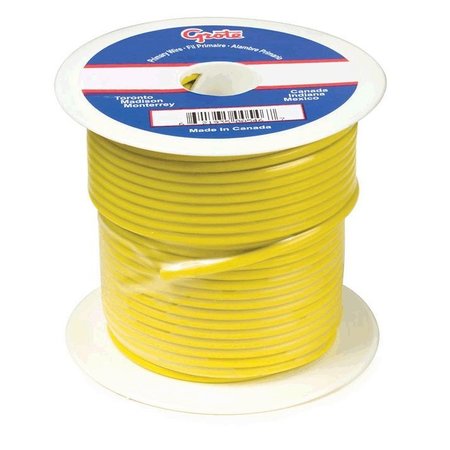 GROTE Primary Wire, 12 Gauge, Yellow, 100ft.Spool 87-6011