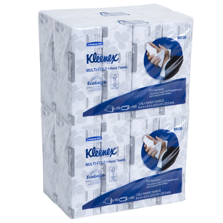 Kimberly-Clark Professional Multifold Paper Towels, 1 Ply, 150 Sheets, White, 4 PK 88130
