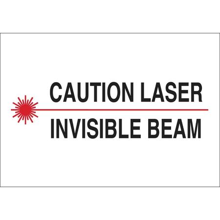 BRADY Caution Laser Sign, 7 in H, 10 in W, Plastic, Rectangle, 25274 25274