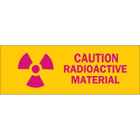 BRADY Caution Radiation Sign, 2 1/4 in H, 2 1/4 in W, Polyester, Square, 89112 89112