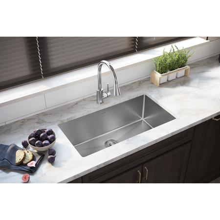 Elkay Sink, 16 Ga, SS, 32.5x18x10", Undr EFRU311610T