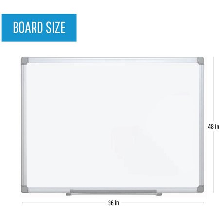 Mastervision 48"x96" Magnetic Dry Erase Board, Aluminum Frame MA2107790