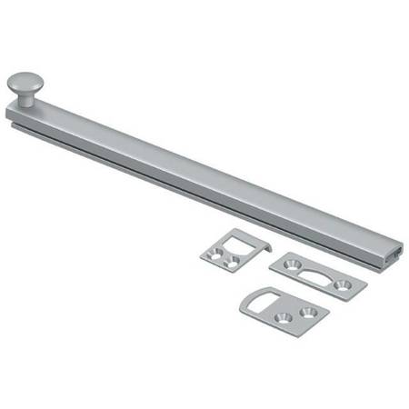 DELTANA Surface Bolt, Concealed Screw, Heavy Duty Satin Chrome 8" 8SBCS26D