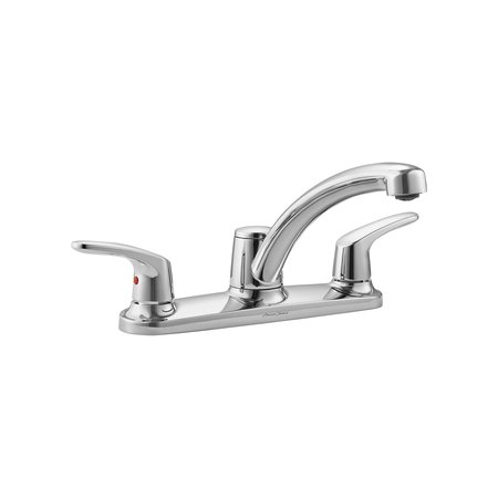 AMERICAN STANDARD Manual, 8" Mount, 3 Hole Low Arc Kitchen Faucet 7074500.002