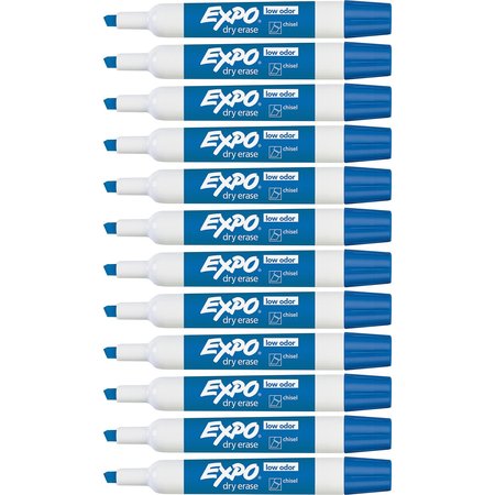 Expo Dry Erase Marker, Chisel Tip, Blue PK12 Low Odor 80003
