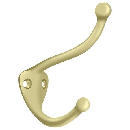 DELTANA Coat & Hat Hook Unlacquered Bright Brass CAHH3U3-UNL