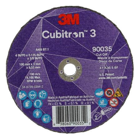 3M Cubitron Abrasive Cut-Off Wheel, 3/8 in Connector 90035