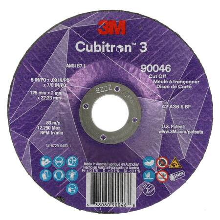 3M CUBITRON Cut-Off Wheel, 36 Grit 90046