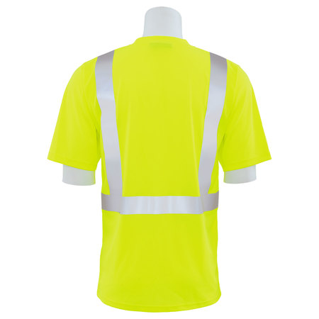 Erb Safety T-Shirt, Class 2, Hi-Viz, Lime, 4XL, Material: 100% Polyester Birdseye Mesh with Moisture Wicking 63053
