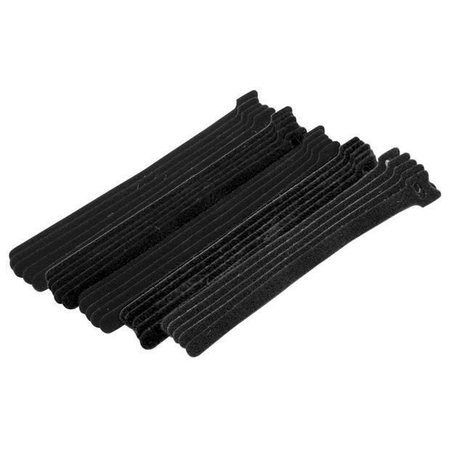 ECLIPSE TOOLS Cable Tie, Hook Tape, 8" Black 25PK 900-098-BK