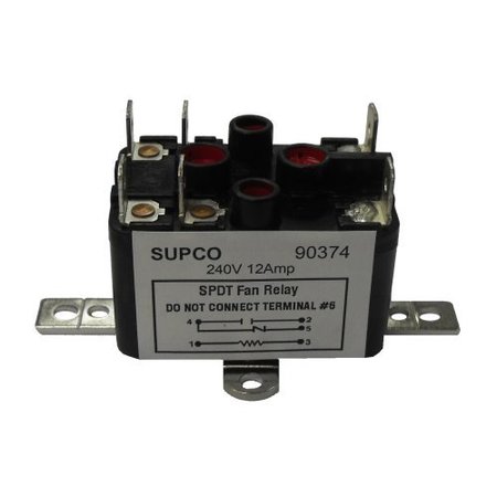 SUPCO Fan Relay, 240VAC, SPDT 90374