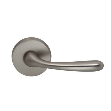 OMNIA Lever Privacy 2-3/8" Backset, T Strike, 1-3/4" Doors Satin Nickel 905 905/00B.PR15