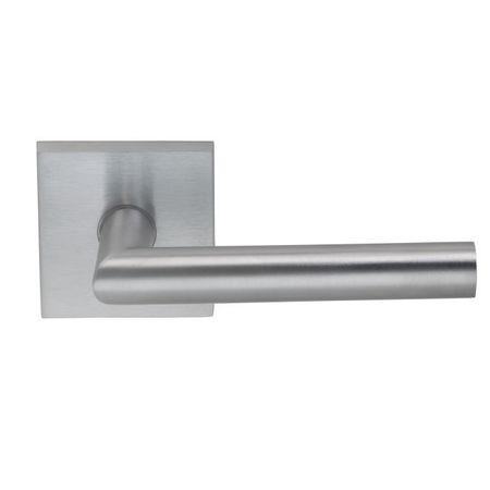 OMNIA Lever Square Rose Pass Lever 2-3/4" BS T Strike Satin Chrome 912 912SQ/234T.PA26D