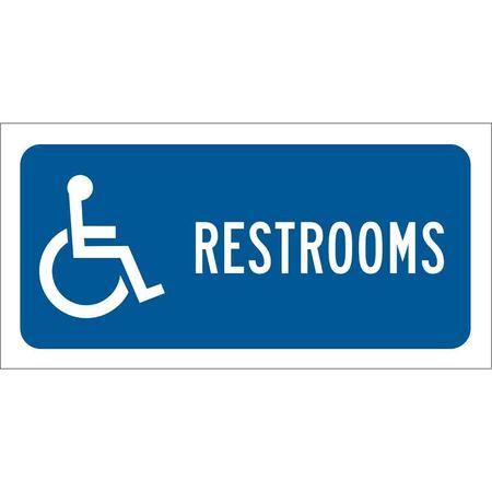 BRADY Restroom Sign, 6" Height, 12" Width, Polyester, Rectangle, English 89128