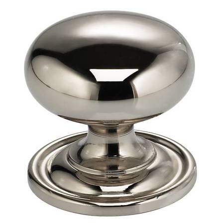 OMNIA Round Cabinet Knob with Backplate Bright Nickel 1-3/16" 9158/30.14