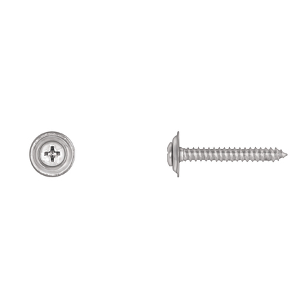 DISCO Chrome Sems Trim Screws 8X1-1/4" #6 Phllp Oval Hd PK100 9197PK