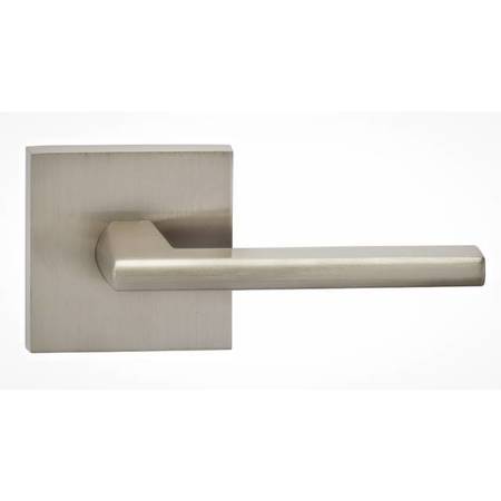 OMNIA Square Rose Passage Lever 2-3/8" Backset, T Strike Satin Nickel 925 925SQ/238T.PA15