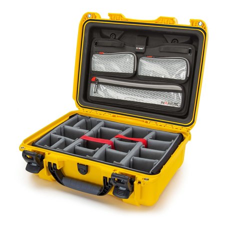 NANUK CASES Case with Lid Org with Divider, Yellow, 925S-060YL-0A0 925S-060YL-0A0