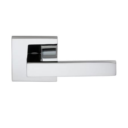 OMNIA Square Rose Passage Lever 2-3/8" Backset, T Strike Bright Chrome 930 930SQ/238T.PA26