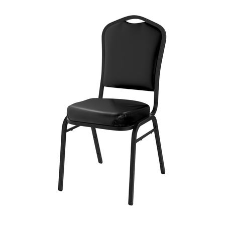 National Public Seating Deluxe Vinyl Upholstered Stack Chair, Panther Black 9310-BT