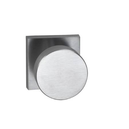 OMNIA Square Rose Passage Knob 2-3/8" Backset, T Strike Satin Chrome 935 935SQ/238T.PA26D