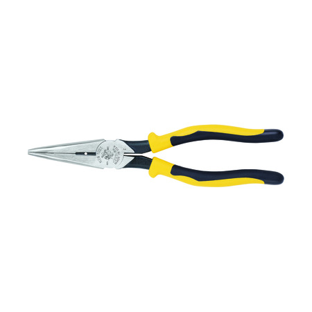 Klein Tools 8 9/16 in J203 Long Nose Plier, Side Cutter Plastic Dipped Handle J203-8N