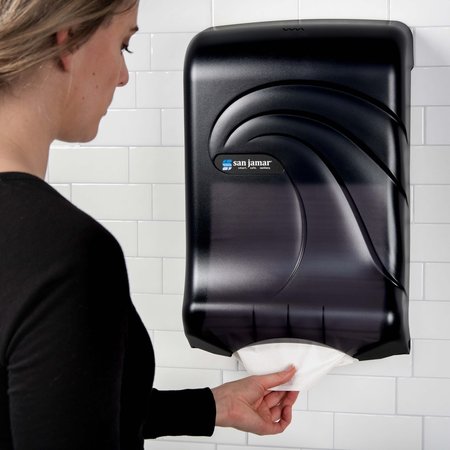San Jamar Folded Towel Dispenser, 18" x 11-3/4" x 16-1/4" T1790TBKGR