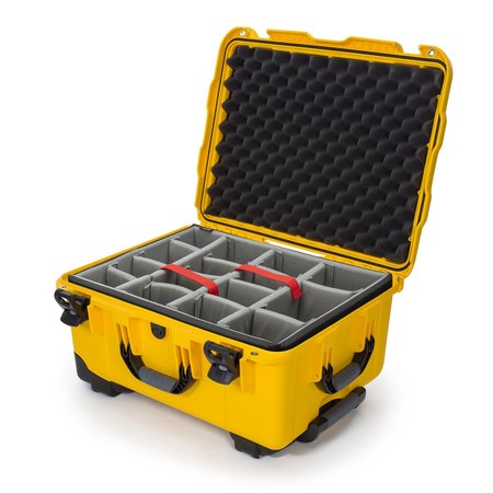 NANUK CASES Case with Padded Divider, Yellow, 950S-020YL-0A0 950S-020YL-0A0