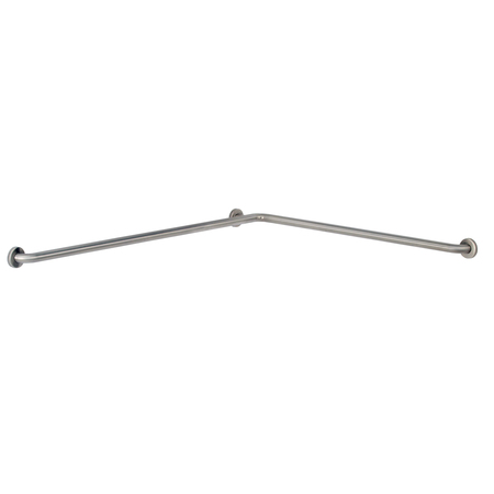 BOBRICK 45-7/8" x 57-7/8" L, Stainless Steel, Two-Wall Toilet Compartment, Grab Bar, Satin 6897