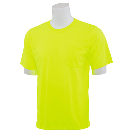 Erb Safety T-Shirt, Short Sleeve, Hi-Viz, Lime, 5XL, Material: 100% Polyester Jersey with Moisture Wicking 14212