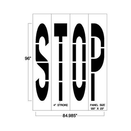 NEWSTRIPE Stencil, 96", Federal STOP, 1/8" 10004268