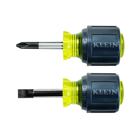 KLEIN TOOLS Screwdriver Set, Stubby Slotted and Phillips, 2-Piece 85071