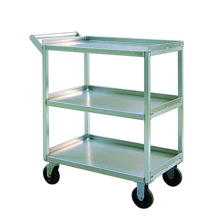 NEW AGE Cart, Utility, 18-1/2" x 32-1/2" x 39", Aluminum, 3 Shelves, 550 lb 97769