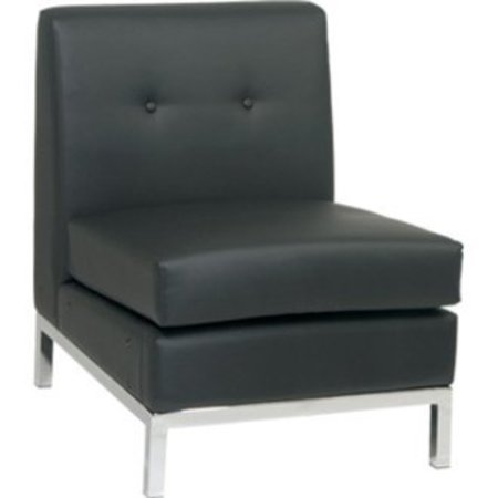Office Star Espresso Chair, 23" W 28" L 31" H, Armless, Leather Seat, Collection: Wall Street Series WST51N-E34