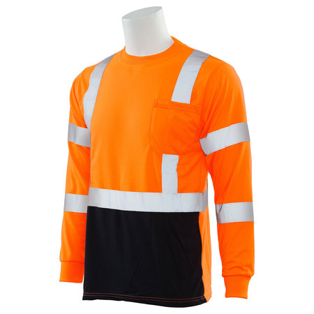 Erb Safety TShirt, Class3, BlkBottom, HiViz, Orange, 2XL 64045
